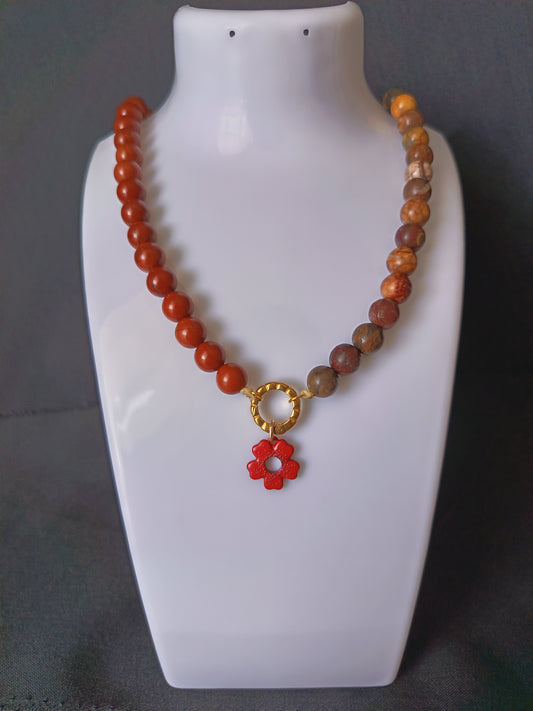 Collier jaspe rouge